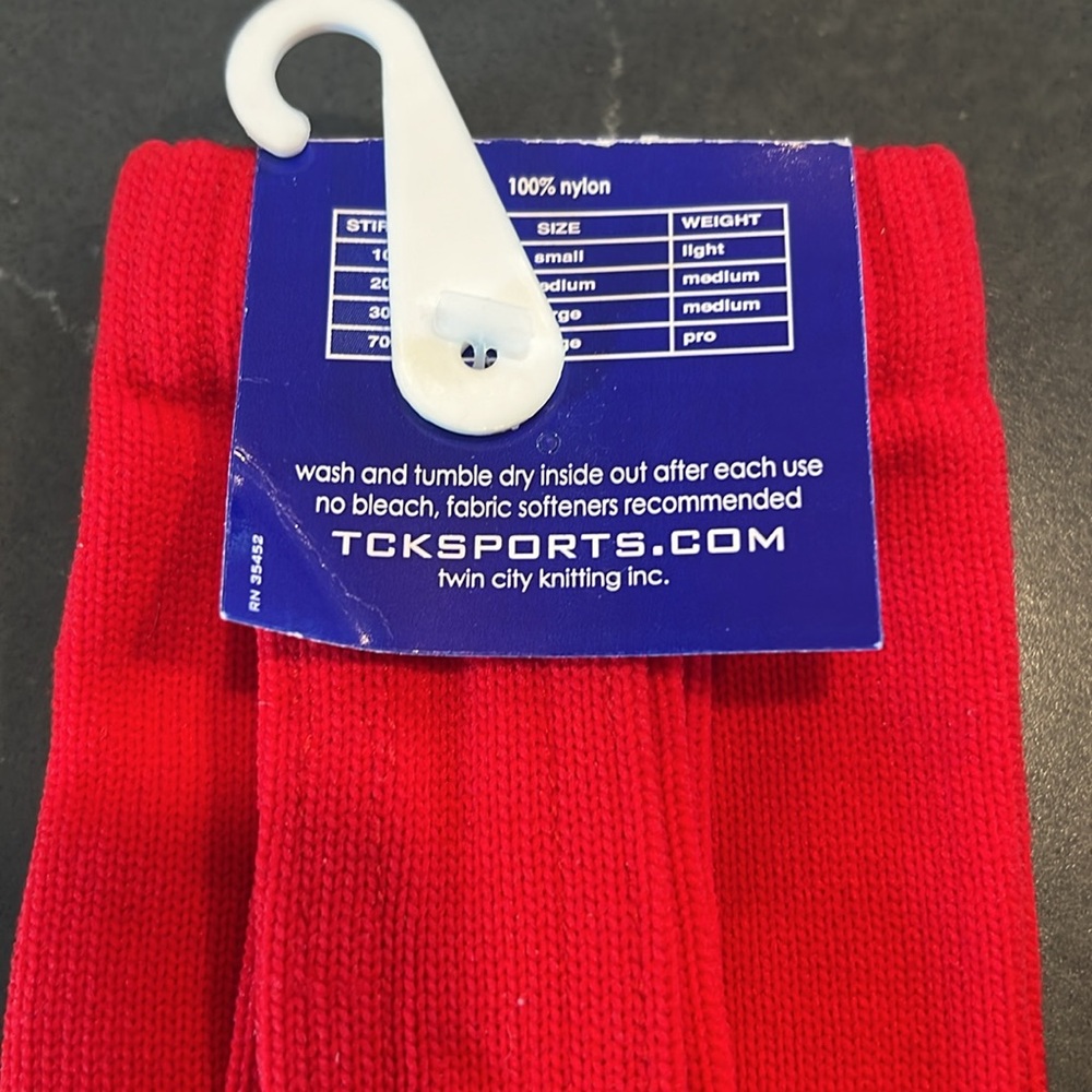 NWT TCK Scarlet Red,Black, and White Baseball Softball Stirrup, Unisex, Men’s L - Picture 5 of 5